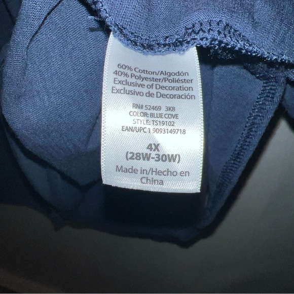 Terra & Sky BOHO Floral Embroidered Blouse 3/4 Sleeve Lace V-Neck Women’s Sz 4X - Picture 5 of 8